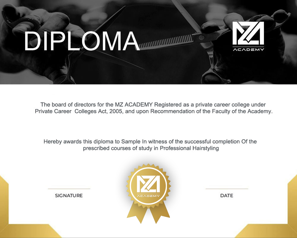 Hairstyling CERTIFICATE